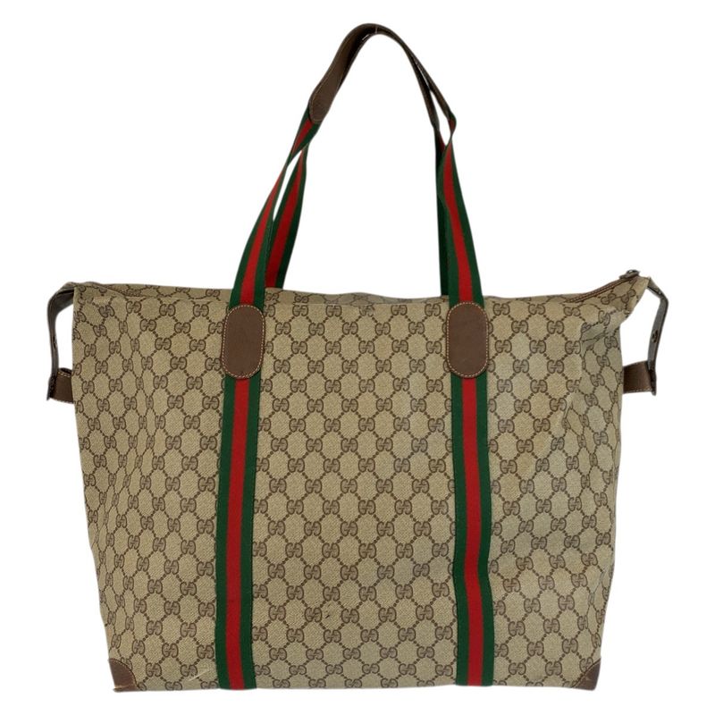 Gucci Vintage Sherry Line GG Supreme Canvas 156 19 014 Boston Bag