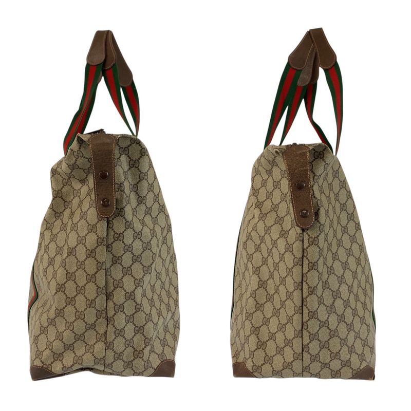 Gucci Vintage Sherry Line GG Supreme Canvas 156 19 014 Boston Bag