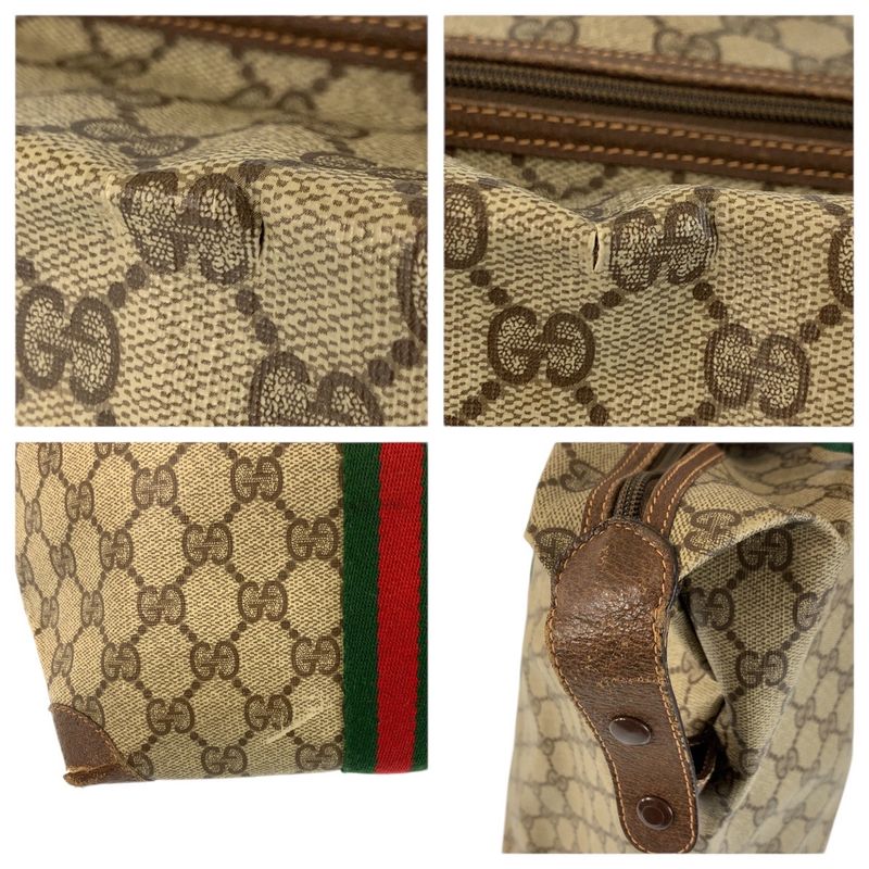 Gucci Vintage Sherry Line GG Supreme Canvas 156 19 014 Boston Bag