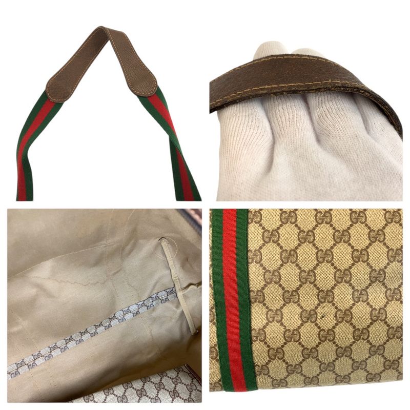 Gucci Vintage Sherry Line GG Supreme Canvas 156 19 014 Boston Bag