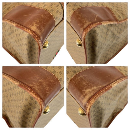 Gucci Vintage Micro GG Sherry Line Brown Boston Bag