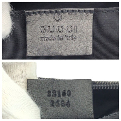 Gucci Black Gold GG Canvas Leather Handbag Pouch
