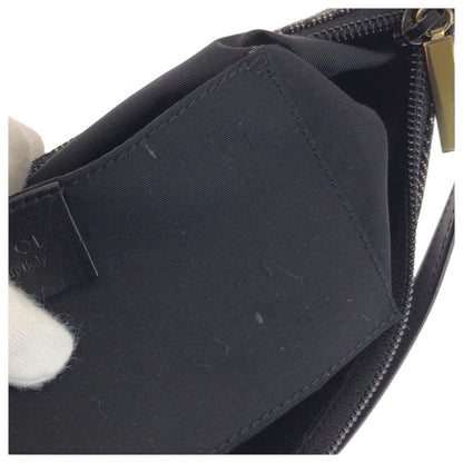 Gucci Black Gold GG Canvas Leather Handbag Pouch