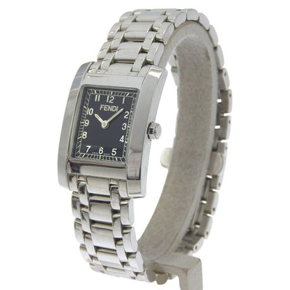 Fendi Orologi Stainless Steel Quartz Analog Display Black Dial Watch