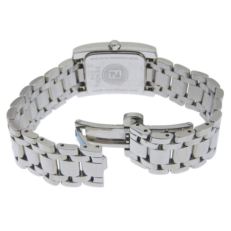Fendi Orologi Stainless Steel Quartz Analog Display Black Dial Watch