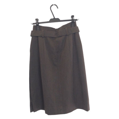Chanel Vintage Gold Button CC Logo 40 Gray Wool Skirt