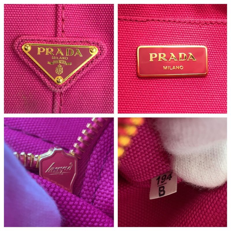 Prada Canapa Pink Gold Canvas Tote