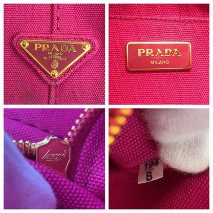 Prada Canapa Pink Gold Canvas Tote