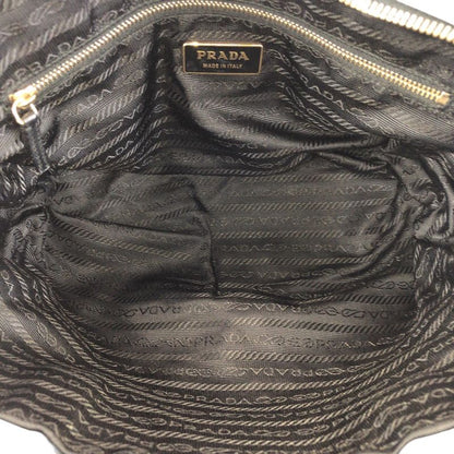 Prada Tessuto Black Gold Nylon Tote Mini Boston Bag