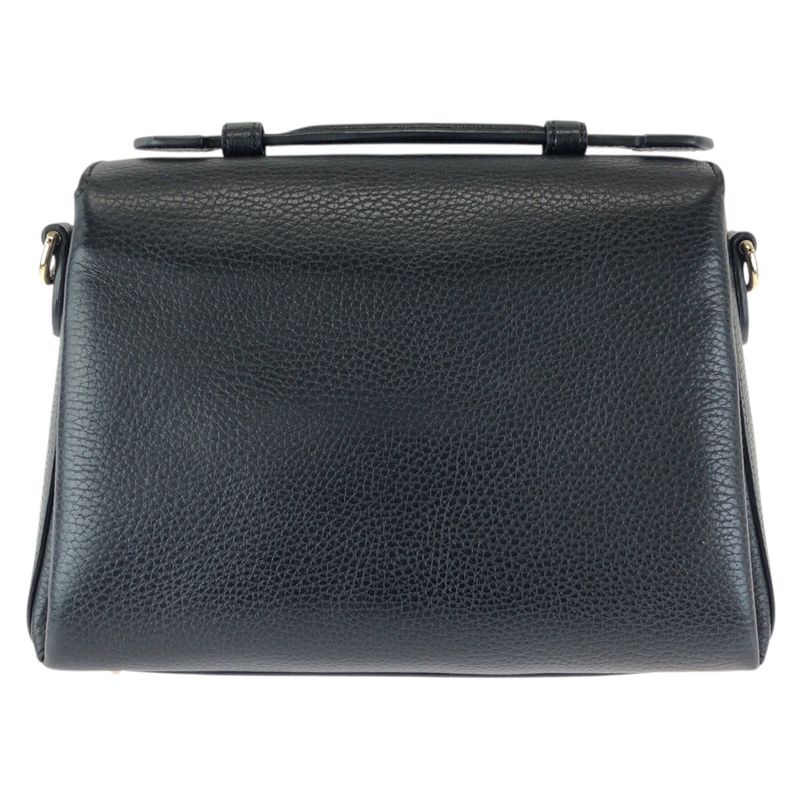 Gucci Interlocking 2-Way Black Gold Leather Chain Shoulder Bag