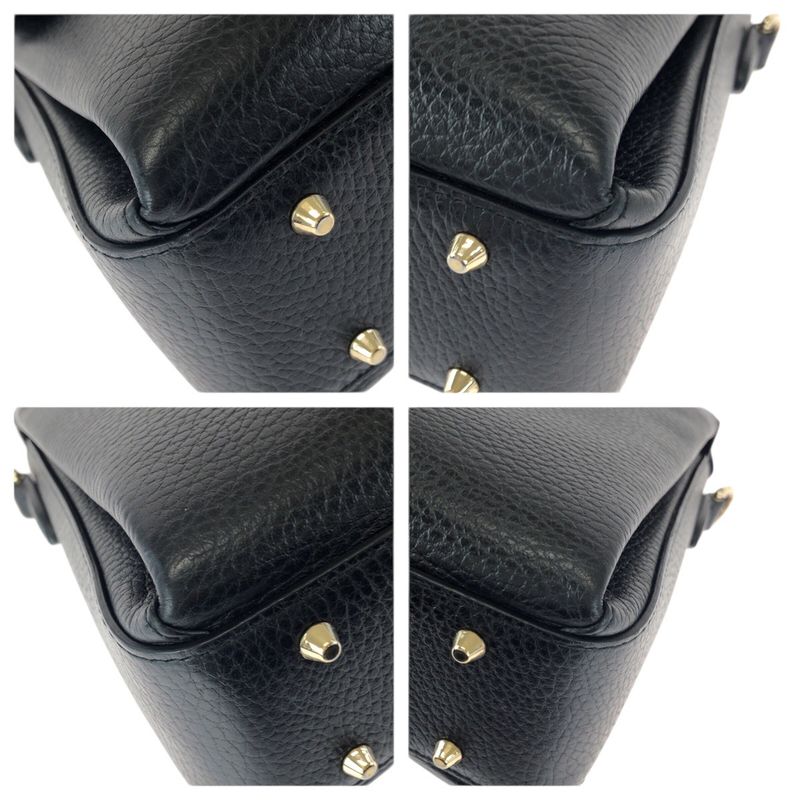 Gucci Interlocking 2-Way Black Gold Leather Chain Shoulder Bag