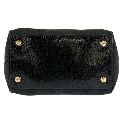 Gucci Black Gold GG Canvas Tote Shoulder Bag