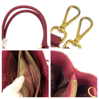Prada Saffiano Galleria 2-Way Pink Gold Leather Shoulder Bag