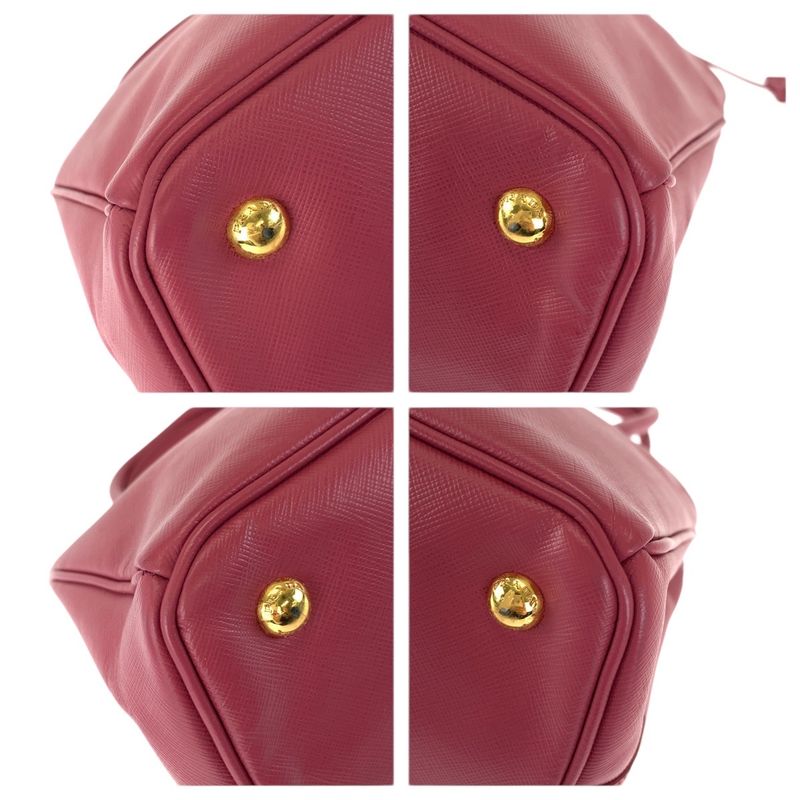 Prada Saffiano Galleria 2-Way Pink Gold Leather Shoulder Bag
