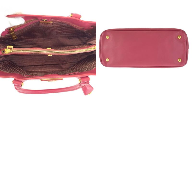 Prada Saffiano Galleria 2-Way Pink Gold Leather Shoulder Bag