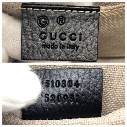 Gucci Interlocking Black Gold Leather Chain Shoulder Bag