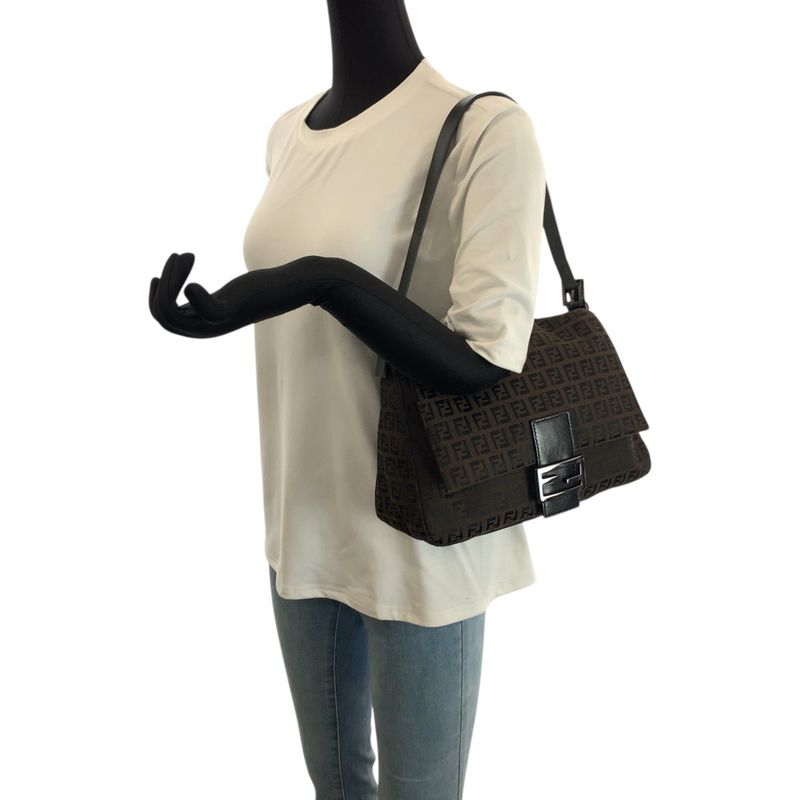 Fendi Vintage Mamma Bucket Zucchino Dark Brown Shoulder Bag