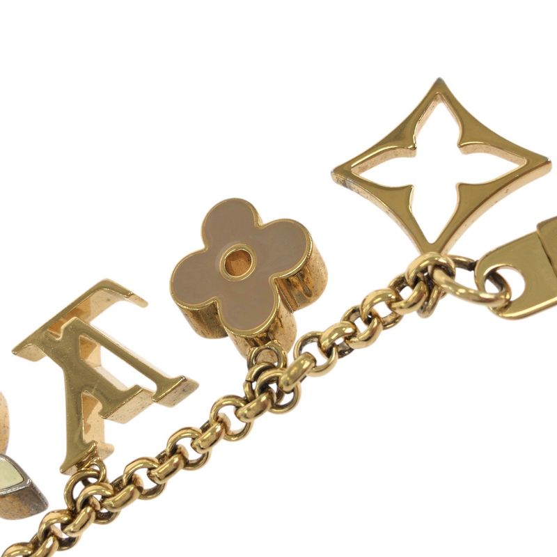 Louis Vuitton Fleur de Monogram Gold Metal Key Holder Bag Charm
