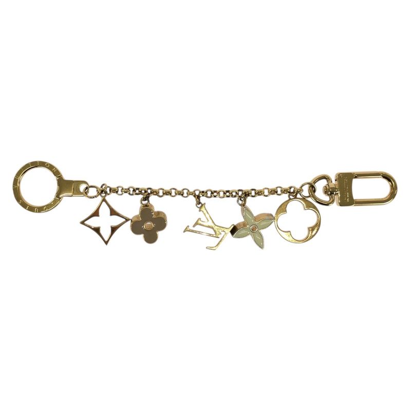 Louis Vuitton Fleur de Monogram Gold Metal Key Holder Bag Charm