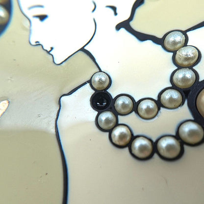 Chanel Coco Barrette Heart Plastic White Hair Accessory
