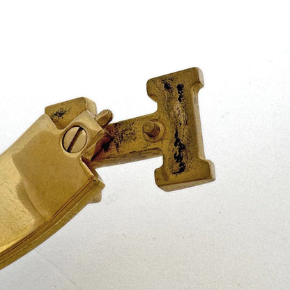 Hermes Clic Enamel Bracelet Clac Bangle Gold Plated Black