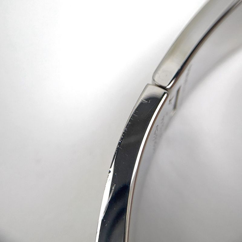 Hermes Click Enamel Bracelet Clic Clac Bangle Silver Plated Green
