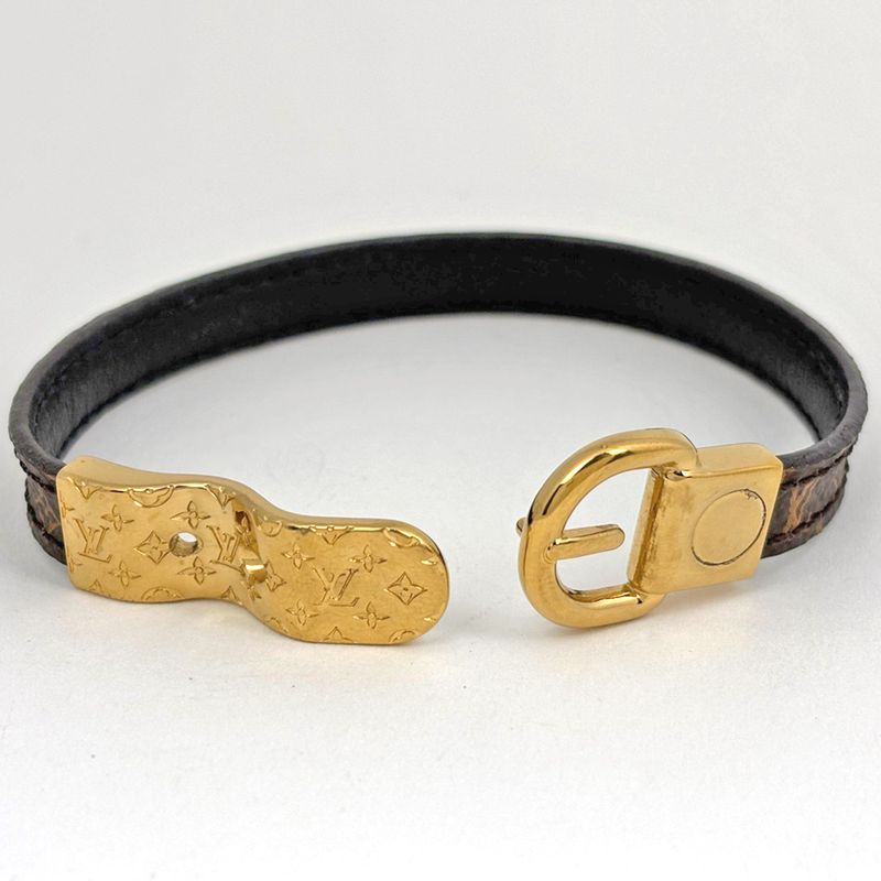 Louis Vuitton Bracelet Fasten Your LV Monogram Brown Gold