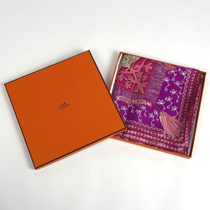 Hermes Carre 90 Cavaliers du Caucase Caucasian Knight Scarf Silk Purple