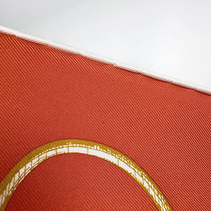 Hermes Carre 90 DO RE Boucles Scarf Silk Orange Multicolor