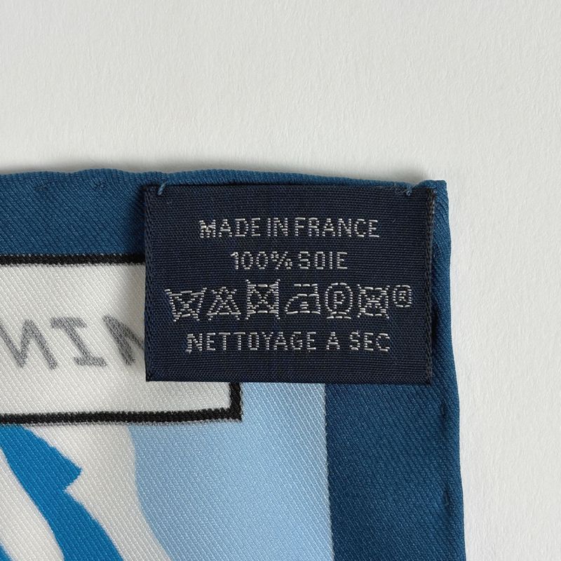 Hermes Carre 70 Minuit AU Faubourg Midnight Scarf Silk Blue Multicolor