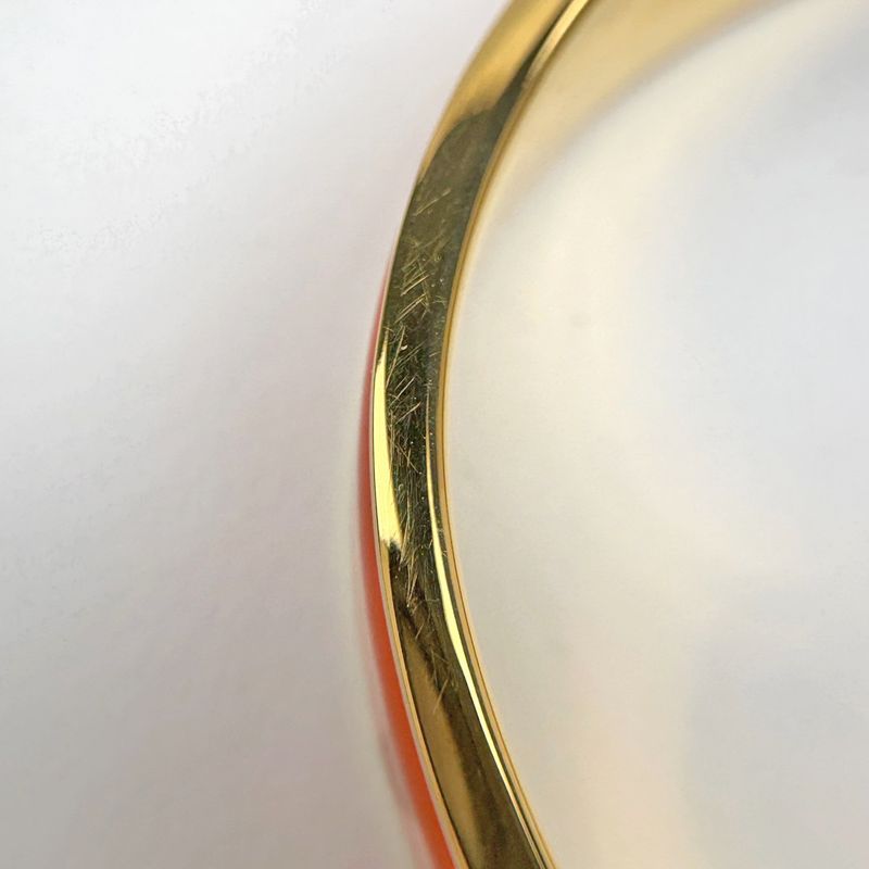Hermes Clic Enamel Bracelet Clac Bangle Gold Plated Orange