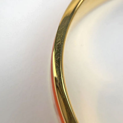 Hermes Clic Enamel Bracelet Clac Bangle Gold Plated Orange