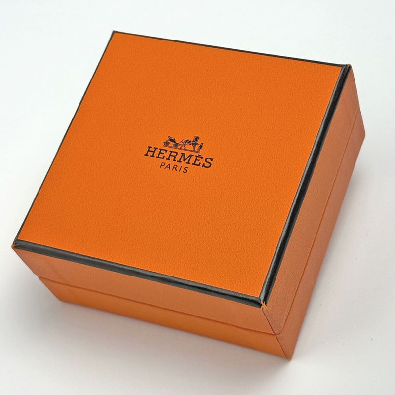 Hermes Clic Enamel Bracelet Clac Bangle Gold Plated Orange