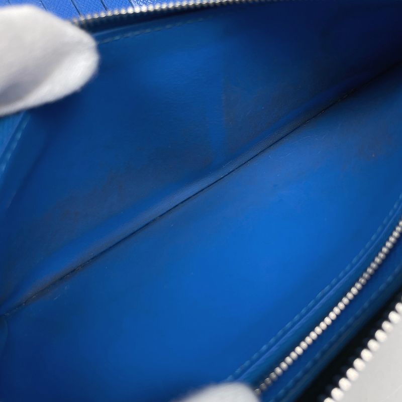 Louis Vuitton Zippy Wallet Vertical Zip Around Taiga Noir Black Blue