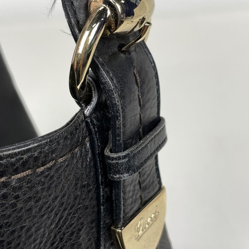 Gucci Guccissima Shoulder Bag Leather Black