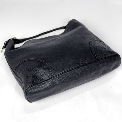 Gucci Guccissima Shoulder Bag Leather Black