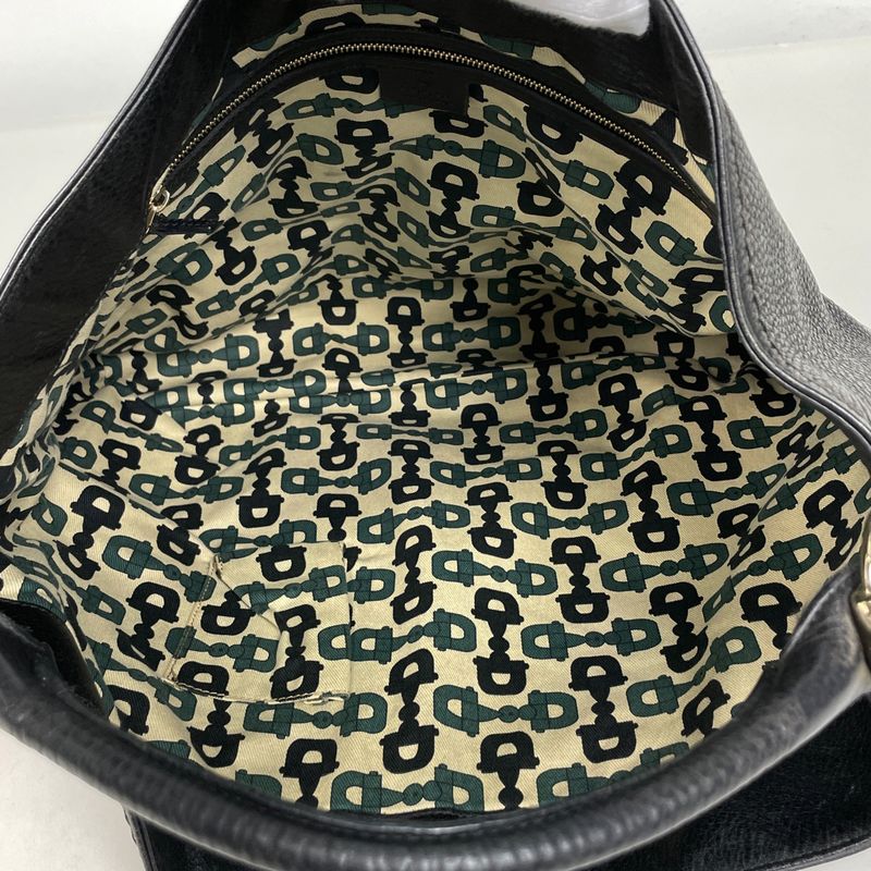 Gucci Guccissima Shoulder Bag Leather Black
