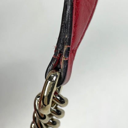 Gucci Sohot Tote Fringe Interlocking Leather Red