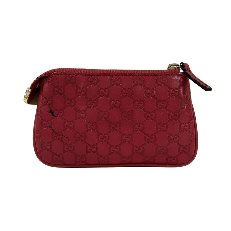 Gucci Coin Case Micro Guccissima Pink Leather