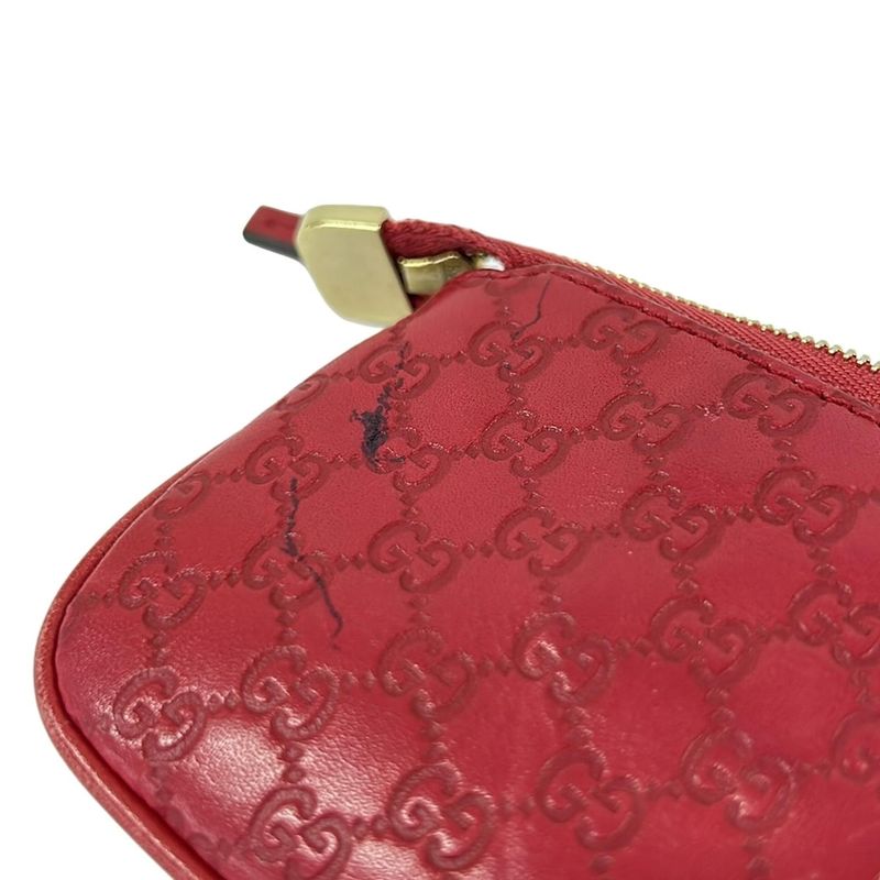 Gucci Coin Case Micro Guccissima Pink Leather