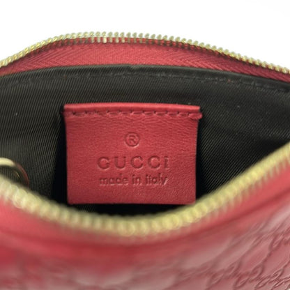 Gucci Coin Case Micro Guccissima Pink Leather