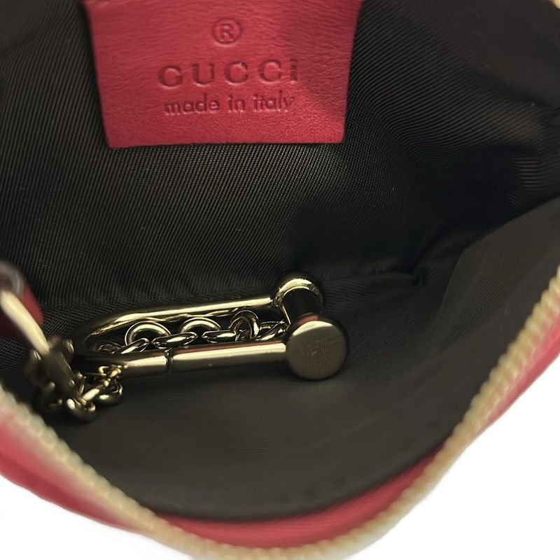 Gucci Coin Case Micro Guccissima Pink Leather
