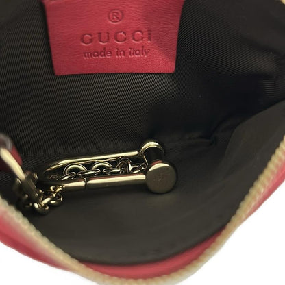 Gucci Coin Case Micro Guccissima Pink Leather