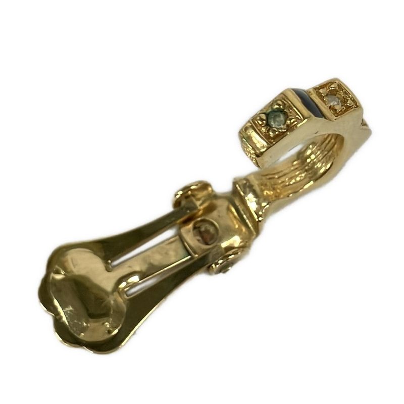 Dior Earrings Gold Black Clear
