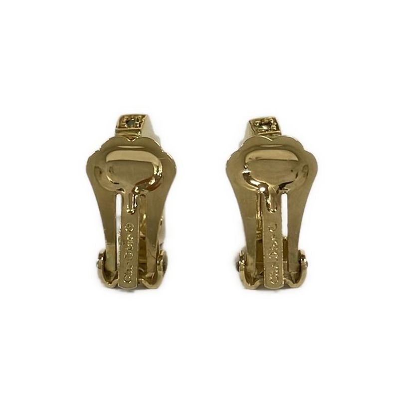Dior Earrings Gold Black Clear