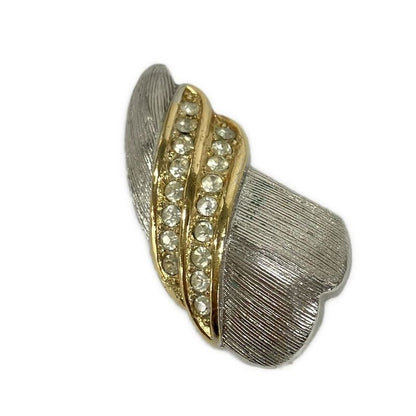 Dior Earrings Silver Gold Clear Line Stone