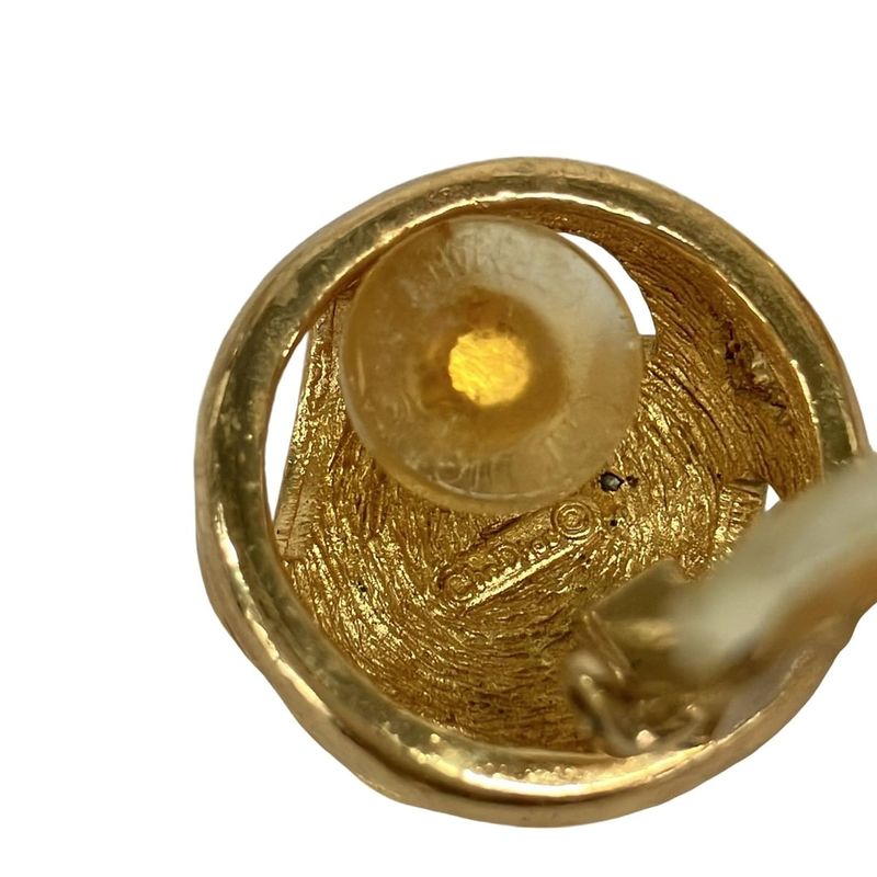 Dior Earrings Gold Line Stone Clear