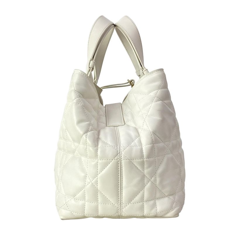 Dior Tote Toujour White Macro Cannage