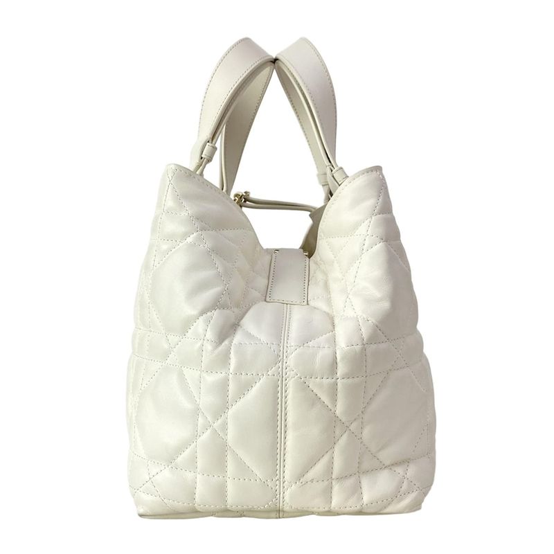 Dior Tote Toujour White Macro Cannage