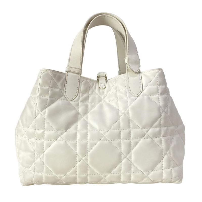 Dior Tote Toujour White Macro Cannage